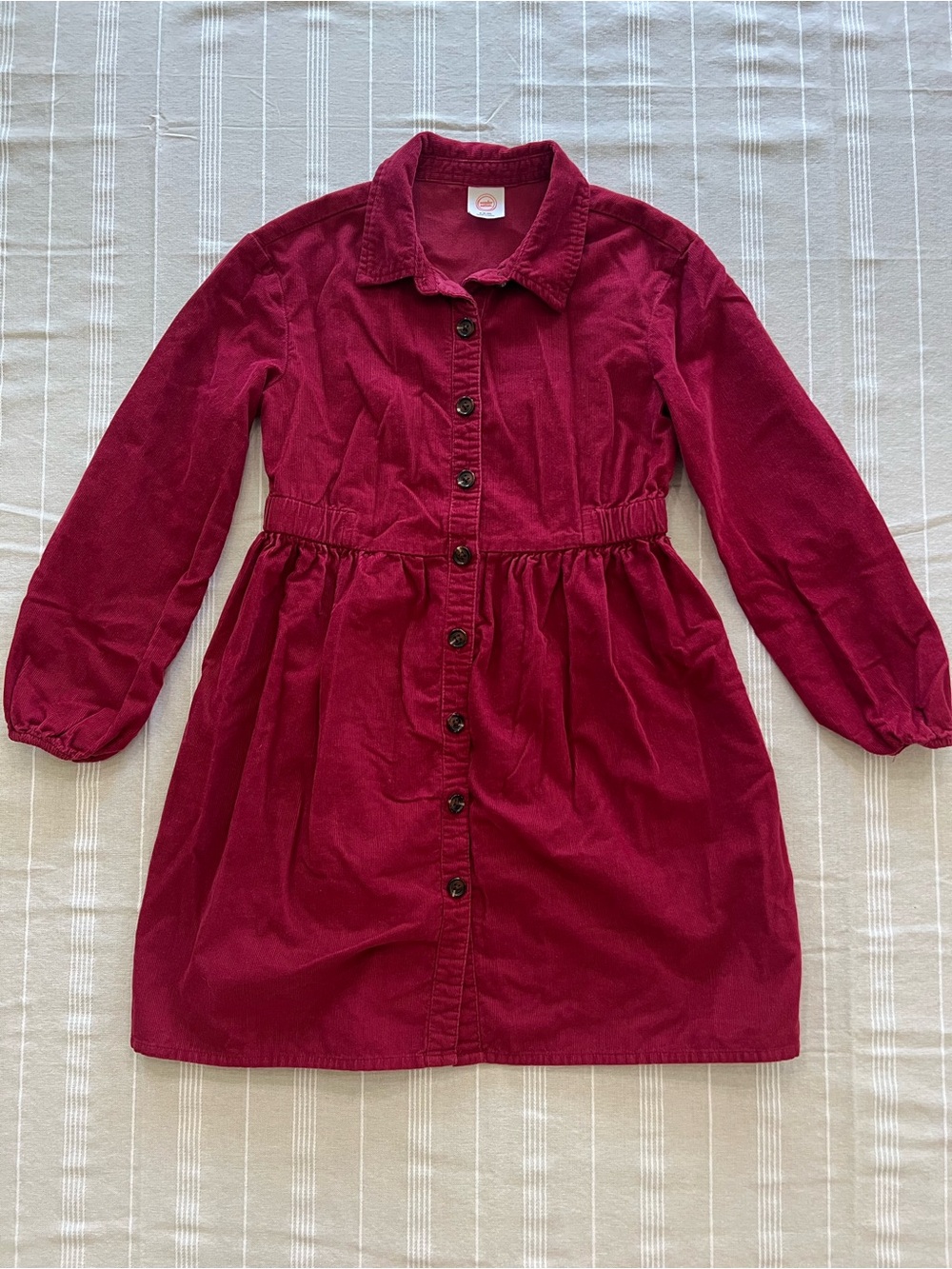 Wonder Nation Girls Burgundy Corduroy Button-Front Dress